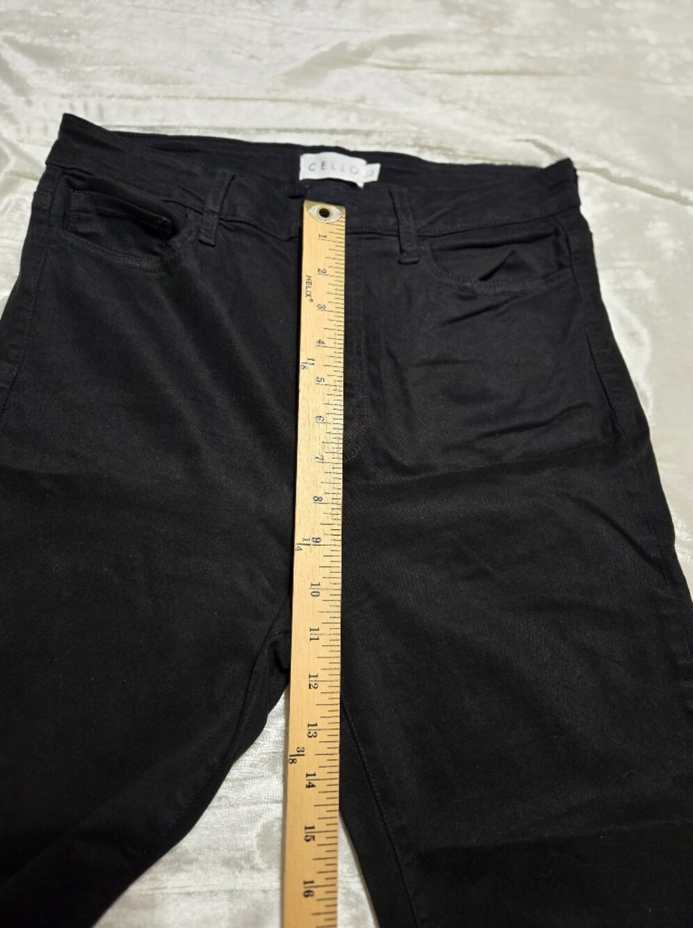 Cello Black Frayed-Hem Flared Cropped Jeans Size 13 EUC!! Worn once! - Picture 10 of 12